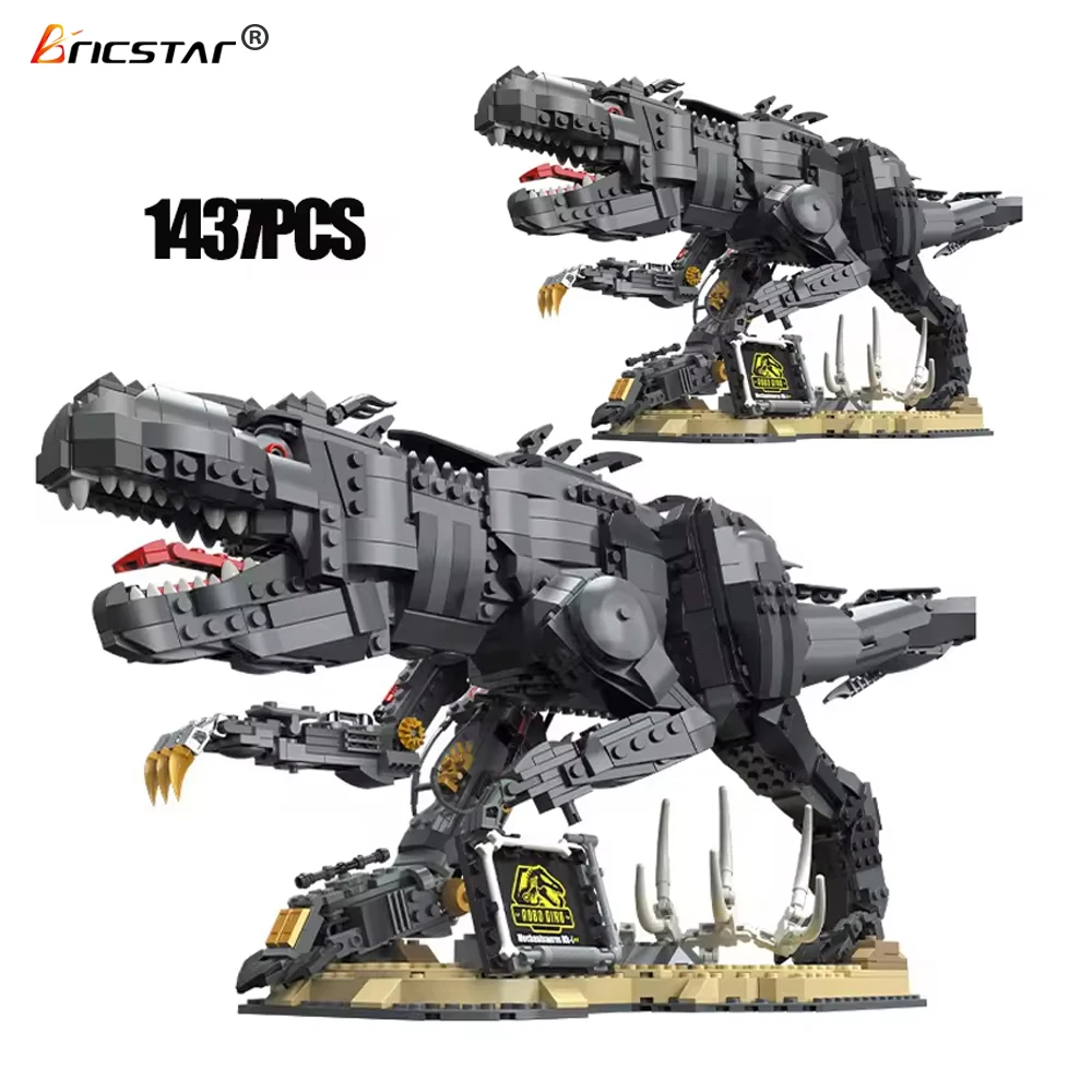 Bricstar small particle T-rex model assembled building blocks toys 1437pcs jurassic world 3d dinosaur building blocks set