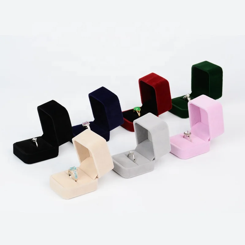 Wholesale Custom Logo Black Luxury Flannel Velvet Bangle Bracelet Gift Necklace Earring Ring Jewellery Jewelry Packaging Box For