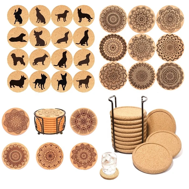 OEM Factory Price Custom Logo Size Shape Cork Coaster for Drinks Sublimation Coaster