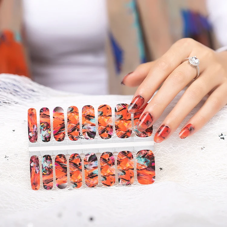 Ocean water pattern real nail polish strips nail wraps