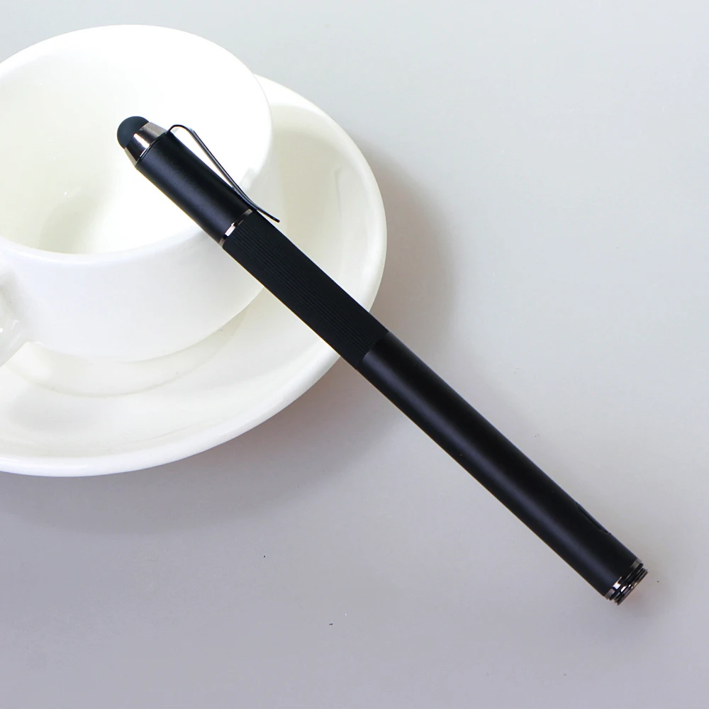 2 in 1 Rubber Tip Caneta Tablet Con Lapiz Universal Metal Capacitive Stylus Pen Touch Screen Pencil With Led Light Indicator
