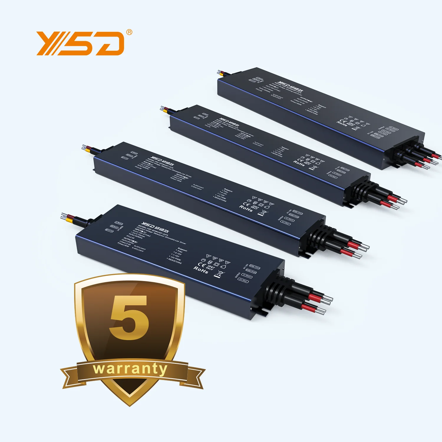 Waterproof PF>0.95 200W DC12V 24V 36V 48V IP67 dimmable triac 0-10V PWM led light led power supply led driver