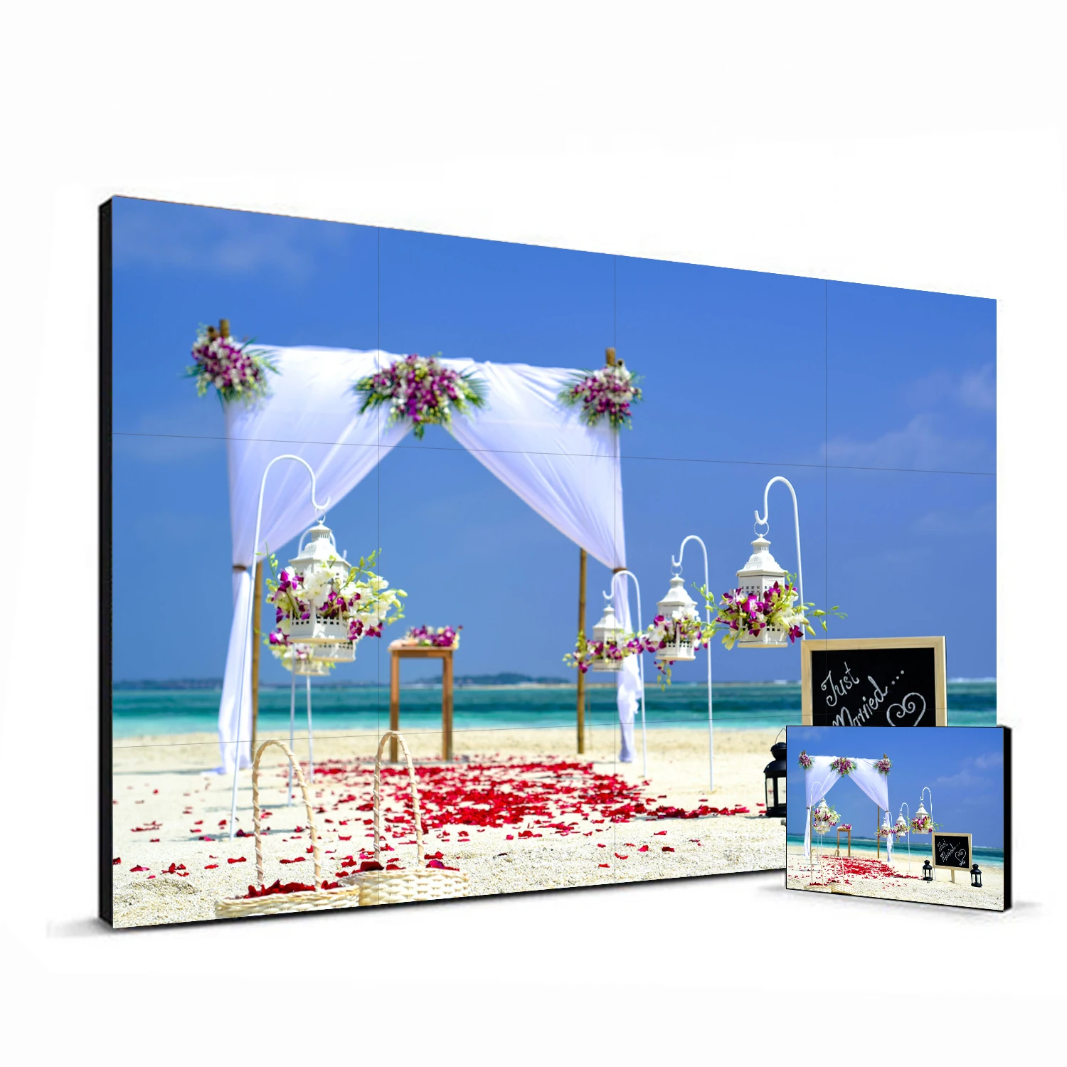 Really 55 Inch LCD Video Wall Splice Screen 4X4 Hd Video Wall Controller