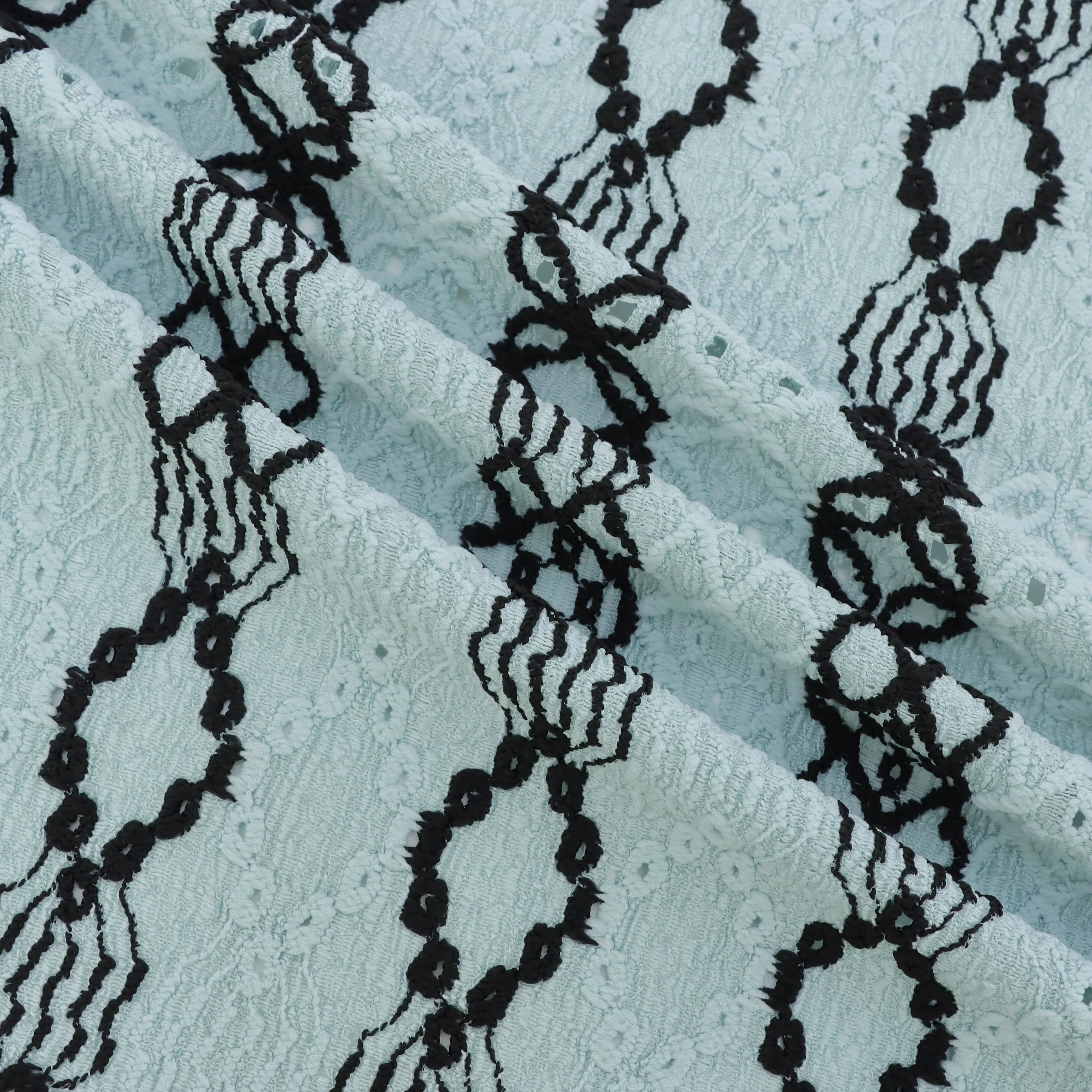 New Style Popular Single Jacquard Polyester Stretch Knitted Custom Floral Jacquard Sweater Fabric