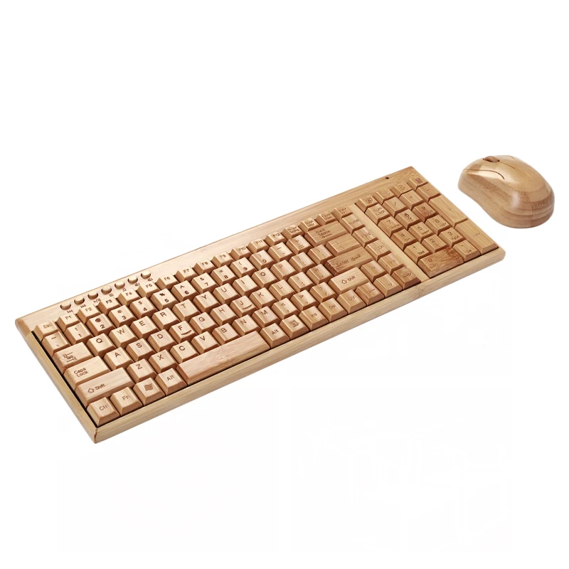 bamboo keyboard and mouse Usb computer wireless keyboard mouse combos for home office