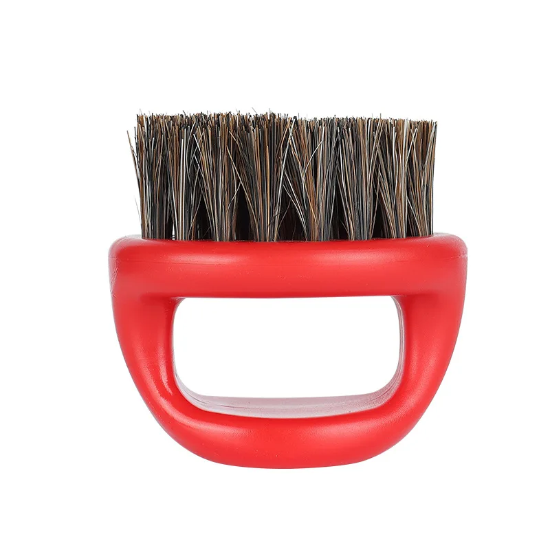 Vintage Oiled Hair Salon Small Clean Beard Brush Clean broken hair beard bristles horseshoe Ring oiled head brush