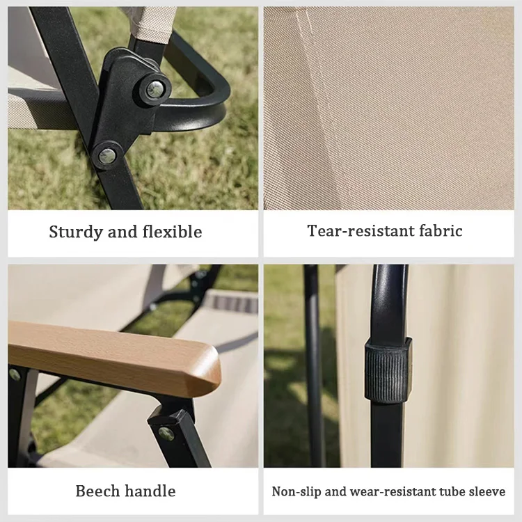 Wholesale Factory Price Outdoor Furniture Kermit Chair Wood Grain Portable Aluminum Folding Camping Chair