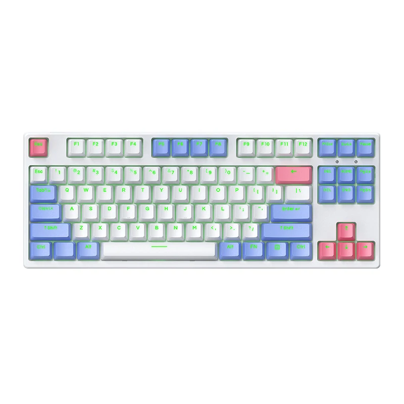 High quality e-sports special 87 key gaming  mechanical keyboard Type-c charging dual mode green light mechanical keyboard