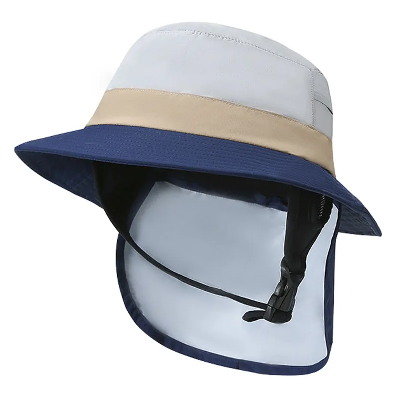 Stock Surf Cap Fast Drying Black for Men and Women Surfing Bucket Hats with Securing Chin Strap