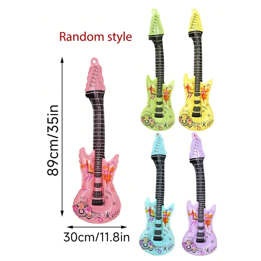 Coloful  PVC small inflatable guitar toy for kids