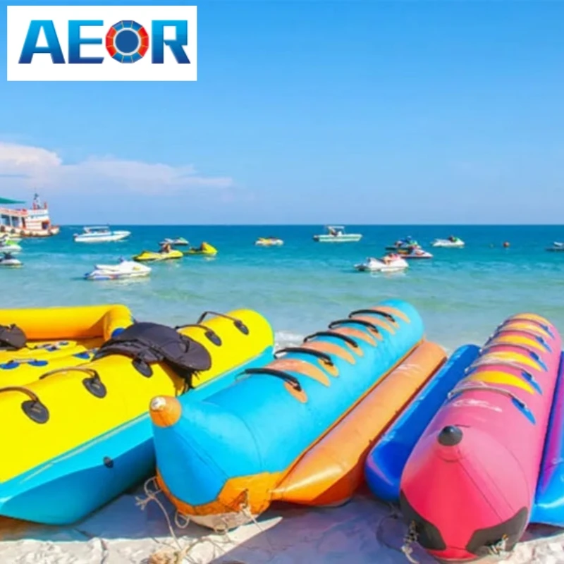Wonderful inflatable banana boat 10 12 person inflatable flying fish banana boat with factory price for fun
