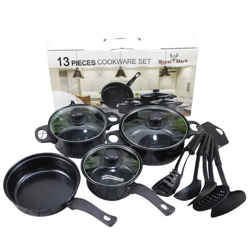 OWNSWING Hot kitchen pots and pans 13Pcs cookware set kitchenware sets frying pan soup pot spatula set
