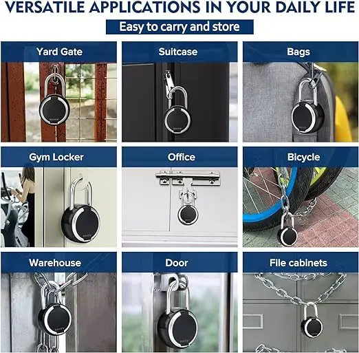 Waterproof Anti-Theft Tuya Smart Mini Fingerprint Padlocks Storage Smart Padlock with USB Charging
