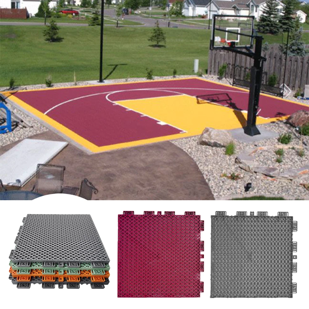 Interlocking indoor portable court futsal sport floor rubber basketball court badminton soccer outdoor tile flooring