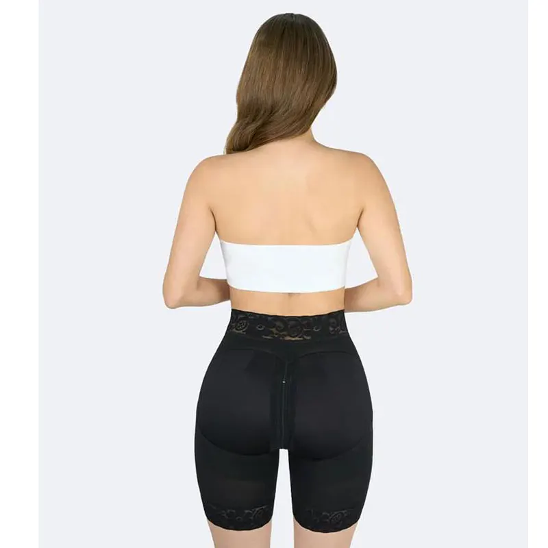 Butt Lifter Shorts with Brooches Short Women Double Compression Belly Zipper Butt Lifter Body Shaper Garment Adjustable Straps