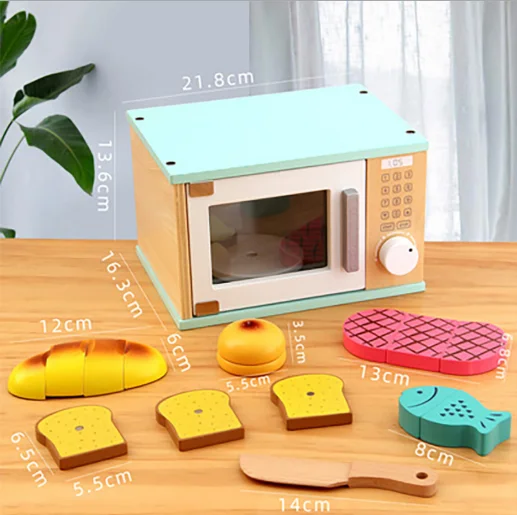 wholesale  kids bread maker coffee machine wooden kitchen toy set wooden toaster toy for kids