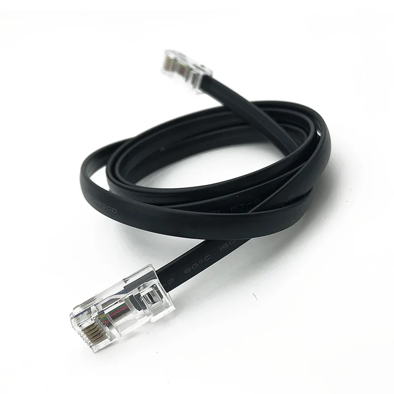 Телефонный Шнур UL20251 AWG 28, черный плоский провод с модульными разъемами RJ12 6P6C, длинный корпус, длина конца 1 метр/3,28 фута