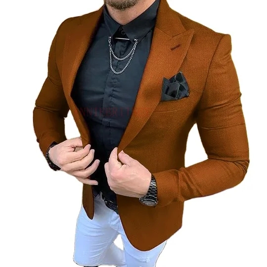 Мужской костюм из 2 предмета для мужчин костюмы классические брюки Slim fit Вечеринка платья мужской пиджак брюки для свадьбы смокинг жениха костюм с пиджаком