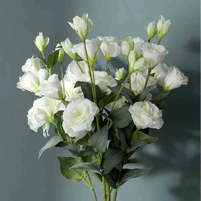 4 Heads Artificial Eustoma Flowers High Quality Silk Flowers Home Decoration Wedding Bouquet Dried Flowers