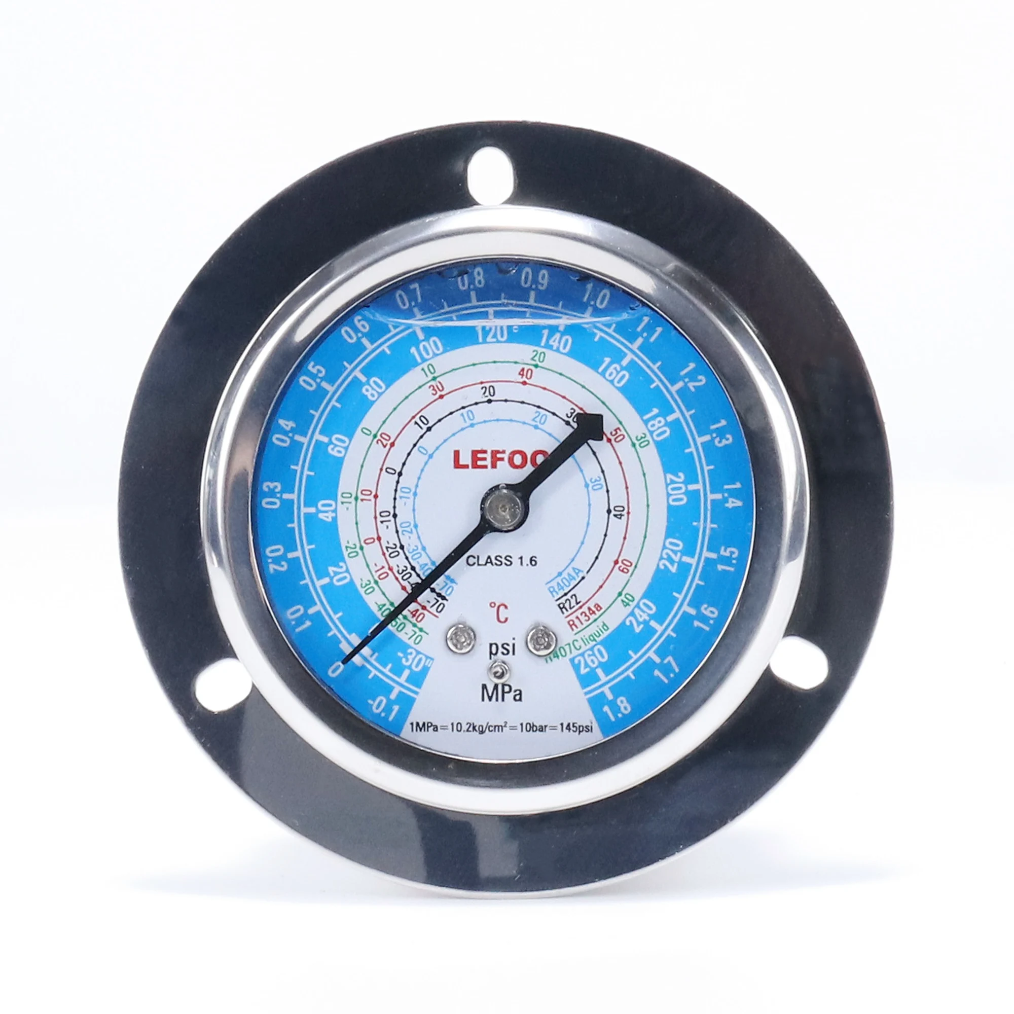 freezer, cold store and air - conditioning unit Oil-filled Pressure Gauge, high pressure -0.1~5.5, low pressure -0.1~1.8