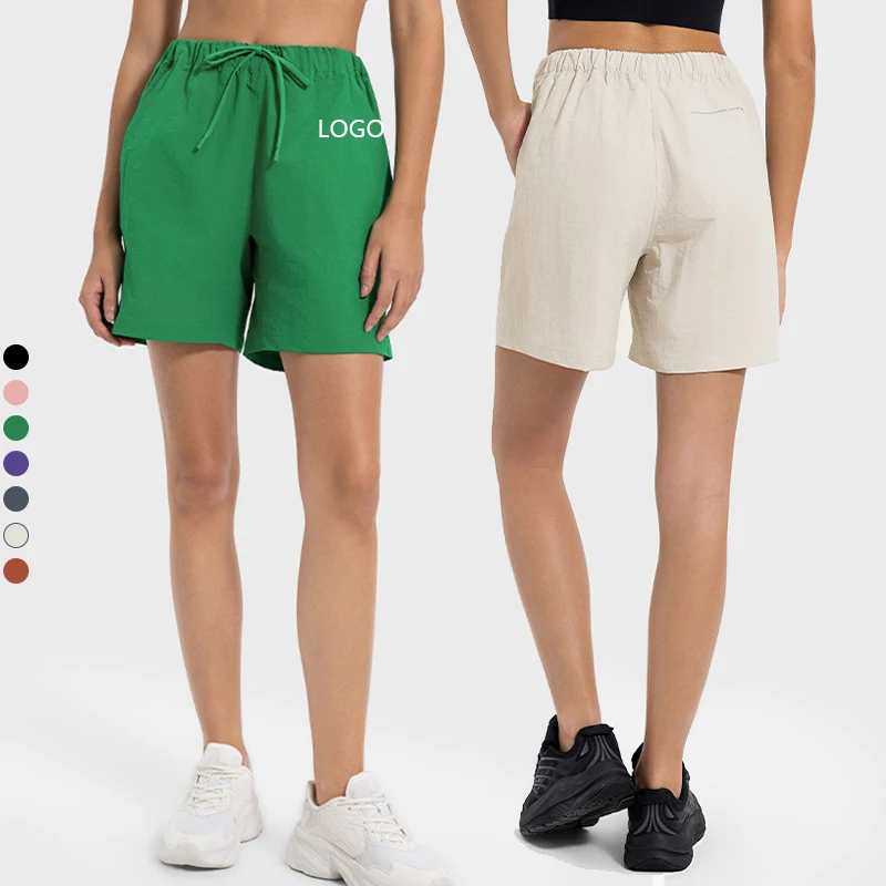 XW-DSS113 Drawstring Running Shorts with Pockets Summer Athletic Casual Walking Gym Lounge Shorts
