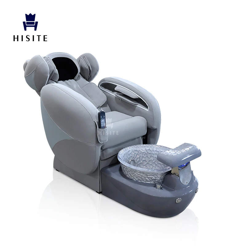 Luxury Pedicure Chair Sales At A Low Price Factory Selling Concise Grey Manicure Massage Foot Bath Chair