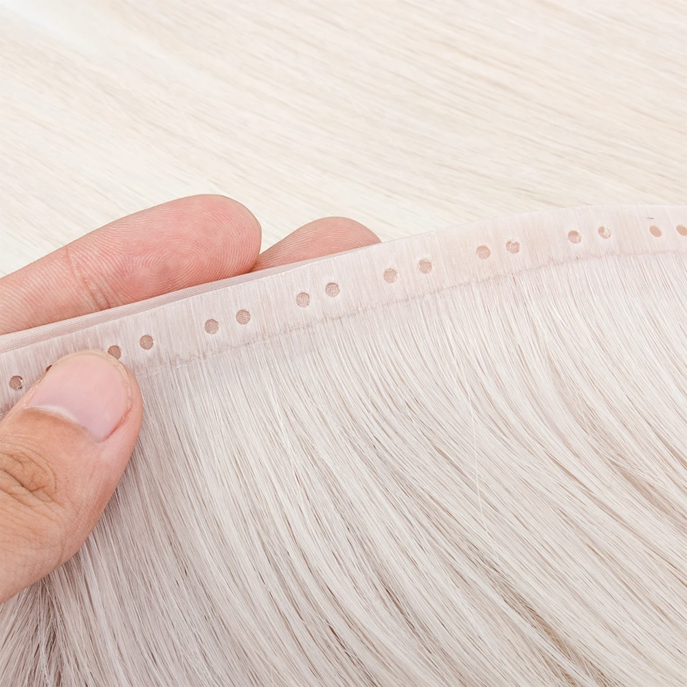 Invisible Hole Weft Hair Extensions Double Drawn Twin Tab Skin Weft Extension With Holes