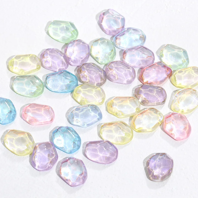 Dongzhou Aurora Mocha Series Ics Cube Glass Rhinestone Flat Back Charming Crystal Rhinestone Nail Art Accessories