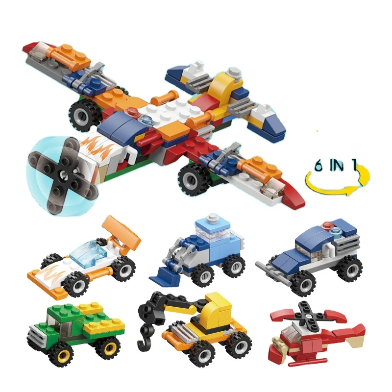 6IN 1 Building blocks Mini toy car  Candy gifts for kids  Building blocks car