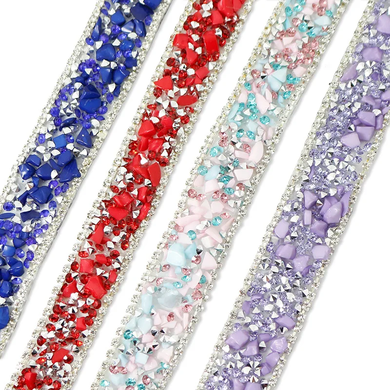 New Design 2CM Direct Sales Hot Fix Rhinestones Tape Multi Size Resin Crystal Rhinestone Tape