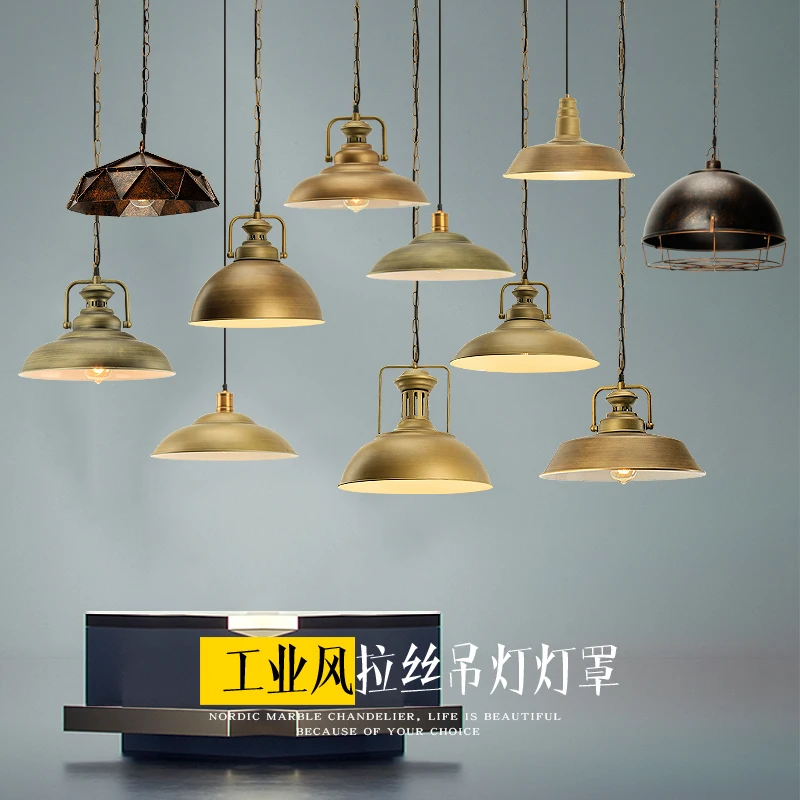 Copper Retro Metal Loft Iron Chandelier Industry Hanging Fixture Vintage Coffee Shop Industrial Light