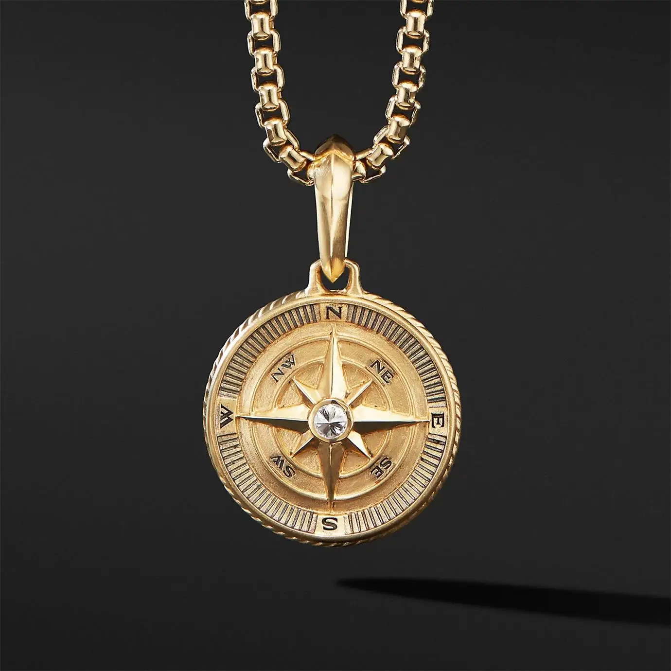 Travel Charm 14k 18k Gold Compass Pendant Custom Jewelry Stainless Steel Compass North Star Necklace Graduation Gift