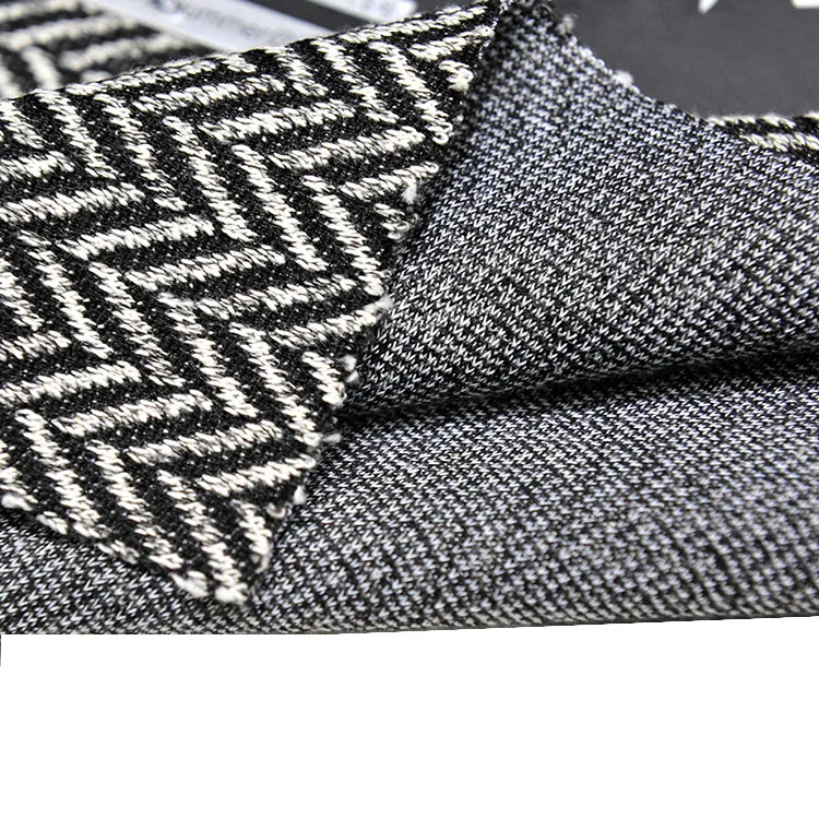 
Yarn dyed knitted fabric herringbone jacquard pattern for garment textile 