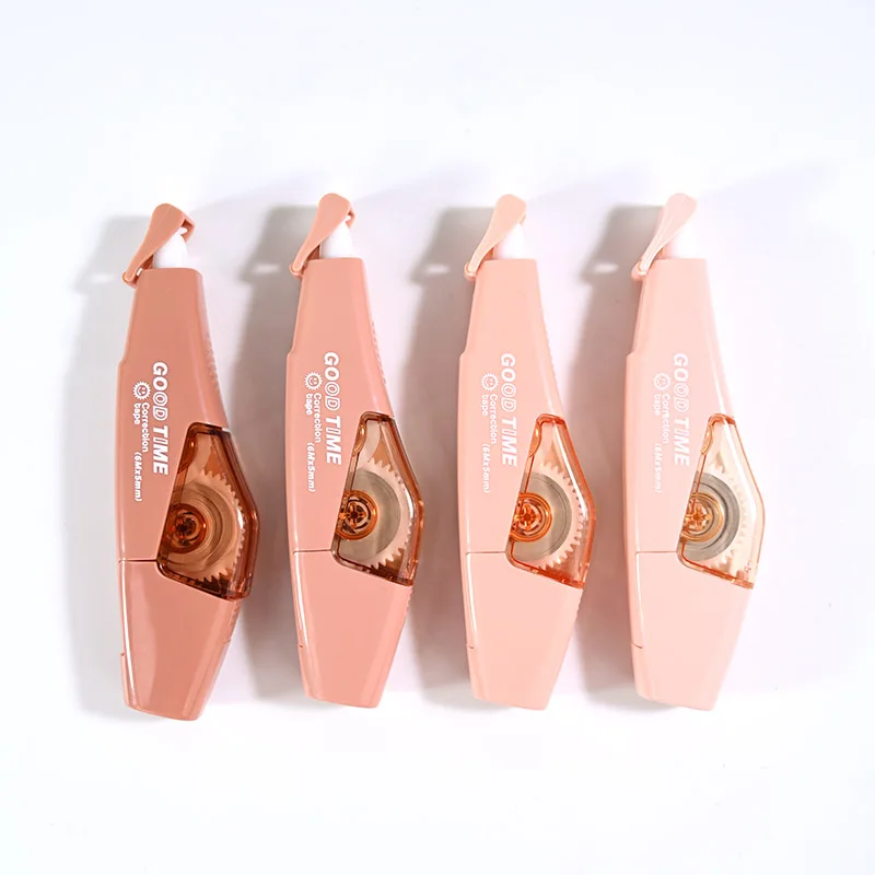 New School Office Stationery transparent pet customized colored plastic kids student white out Correction Tape refill