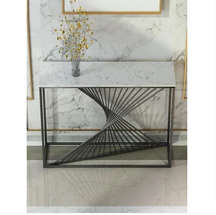 New Design Luxury Marble Top Hallway Corner Console Table Decorative Living Room Console Table