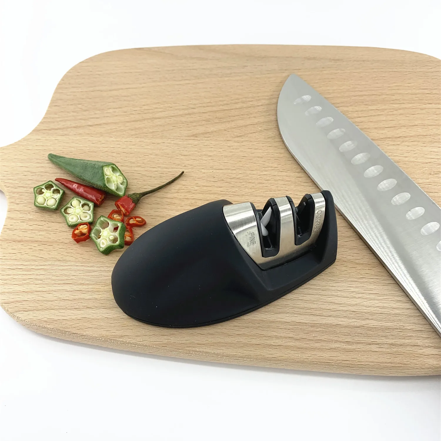 New Design Coarse Fine & Ceramic Wheel For Straight And Serrated Knives Coated Whetstone Diamond Hook Sharpener