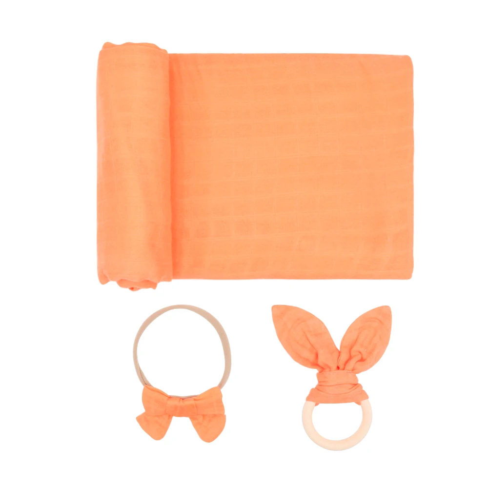 Top consumable products 3 pcs set 100% Cotton breathable washable Usable 2 layers Newborn Receiving Swaddle