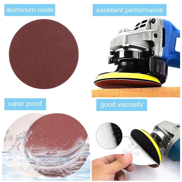 BKH Manufacture High Quality Red Color Aluminum Oxide Circular Abrasive Sanding Disc For Grind Metal Stone