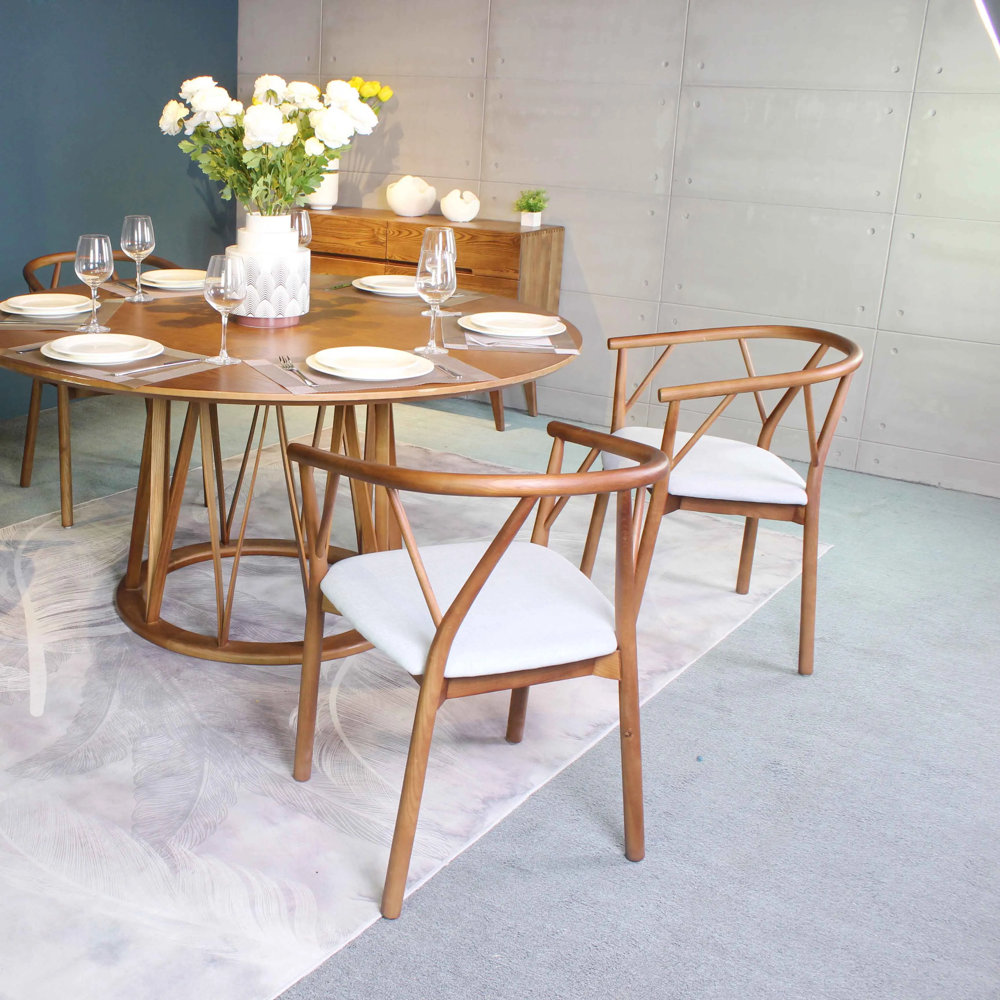 
Modern Living RoomChair Leisure Gray Velvet Upholstered Dining Chair 