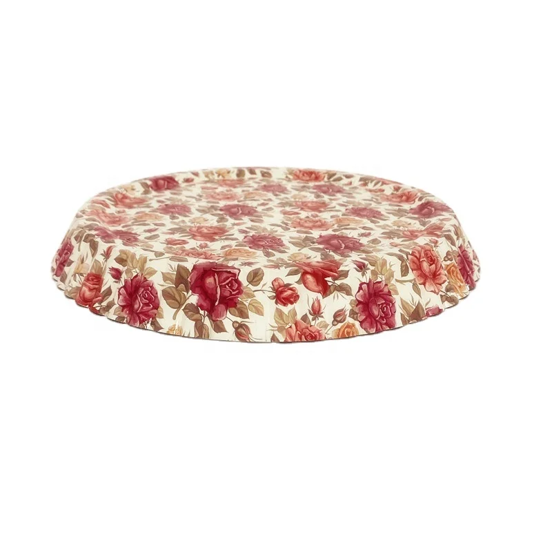 
11 Inch Carbon Steel Non Stick Flower Printing Fluted Quiche Pizza Pan Tray with Fixed Bottom Tart Pie Pan 