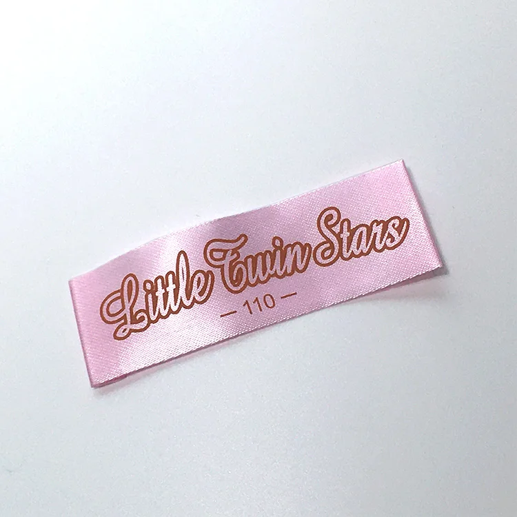 Wholesale High Quality Custom White Satin Clothes Woven Printing Satin Label