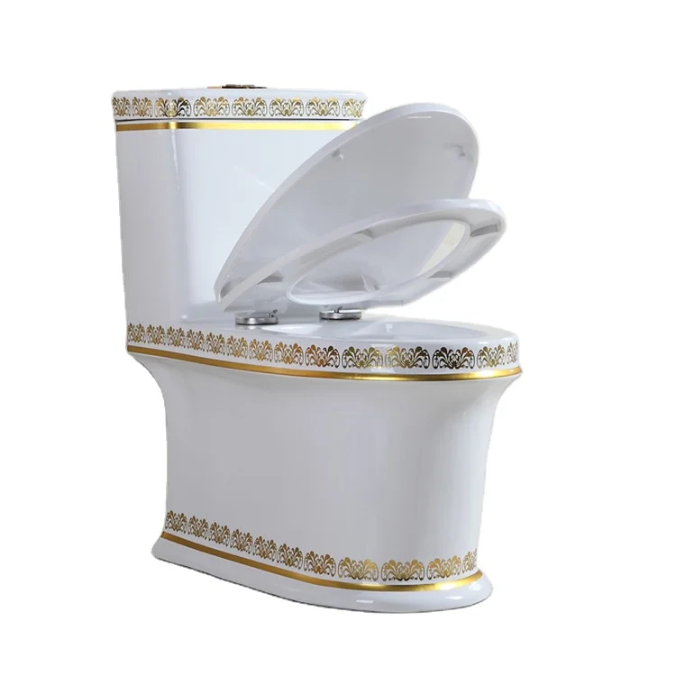 European Style Beautiful High Grade Luxury Gold Color Toilet Commode