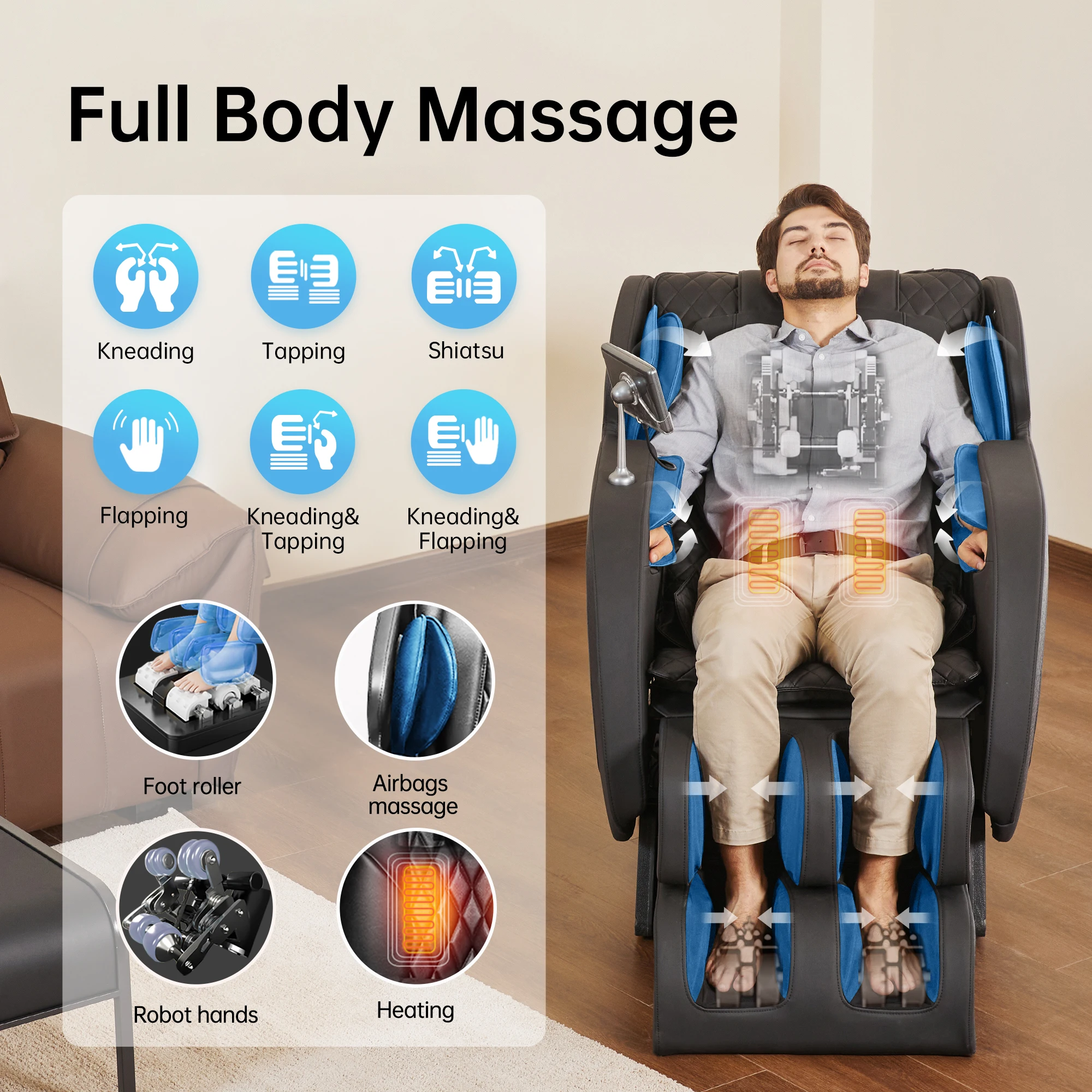 REALRELAX wholesale kneading thai toga massage Zero Gravity Full Body Shiatsu Massage Chair 3d S track massage recliner