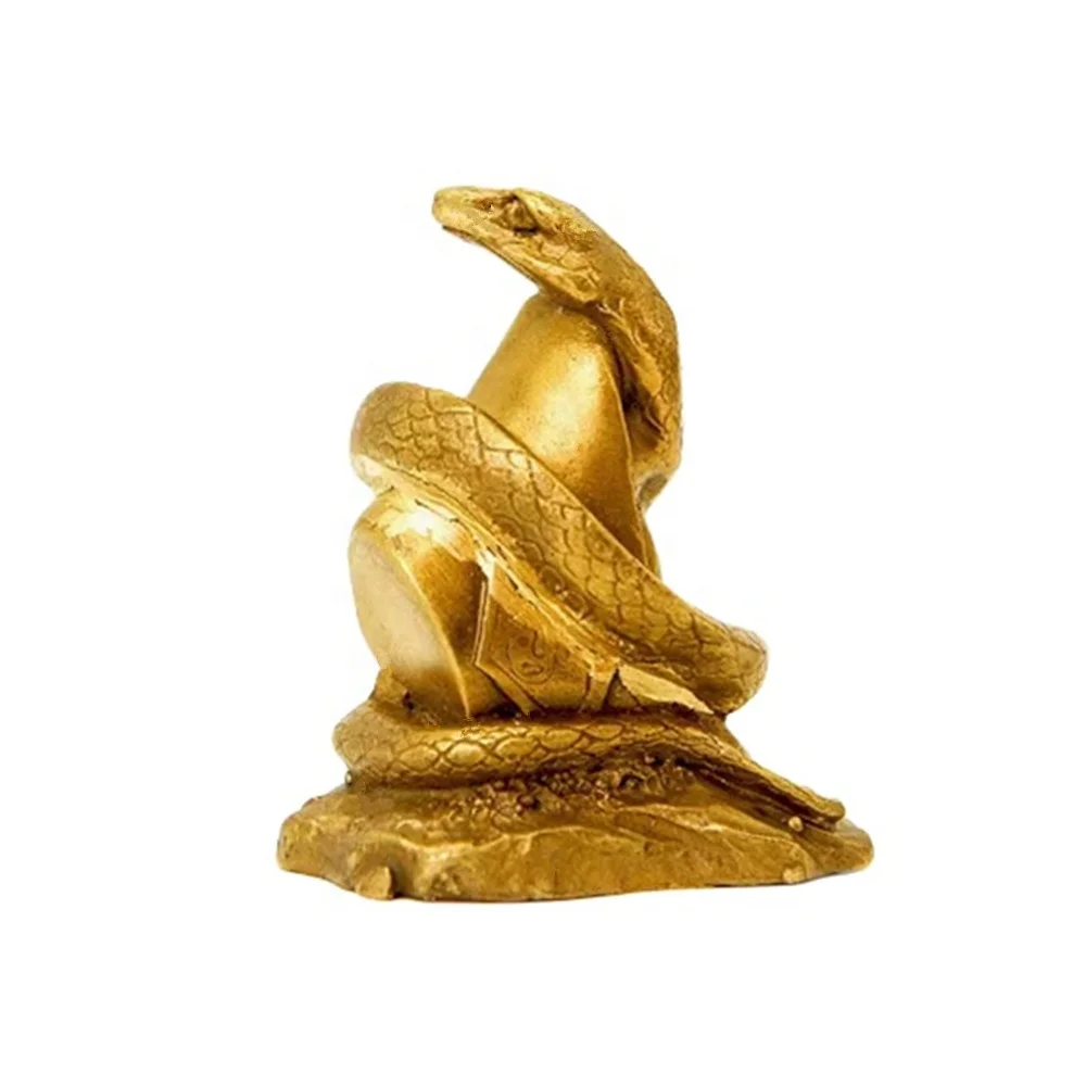 Chinese Zodiac Snake Statue Eco-Friendly Resin Feng Shui Animal Sculpture for Home Decor Chinese Ingots Wall Usage for Writing