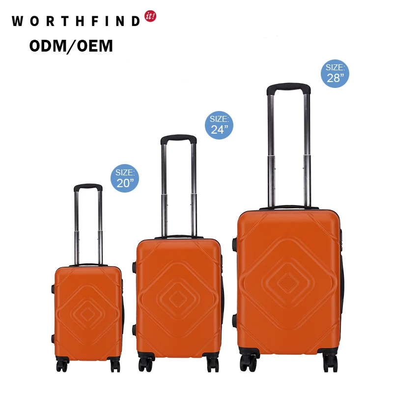 Worthfind Oem Odm Abs 20/24/28 Inch Travelling Bags Trolley Custom Suitcases Luggage Sets 3 Piece Travel Luggage Bags Suitcase