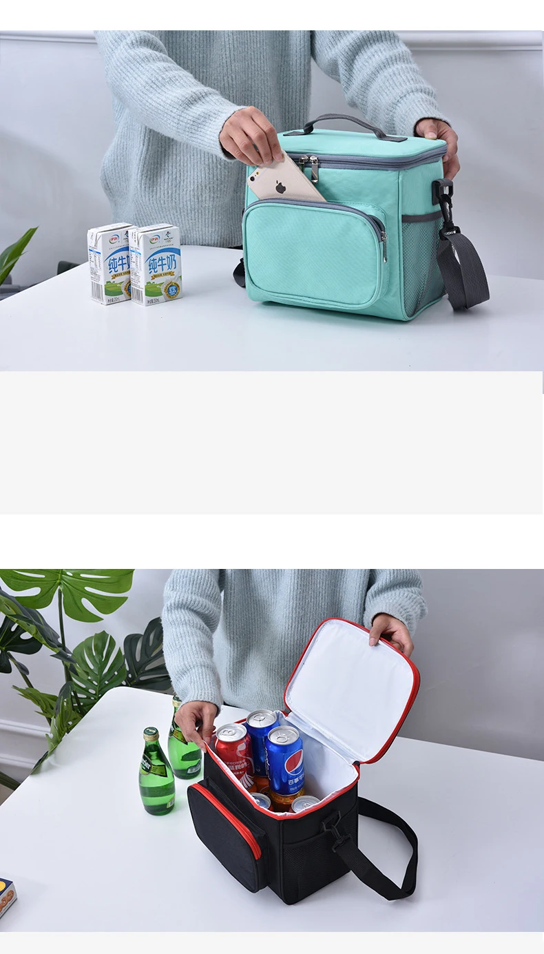 Hot Sale Classic Style Portable Thermal Outdoor  600D Polyester High Quality Lunch Box Insulated Lunch Bag Cooler Tote Bags