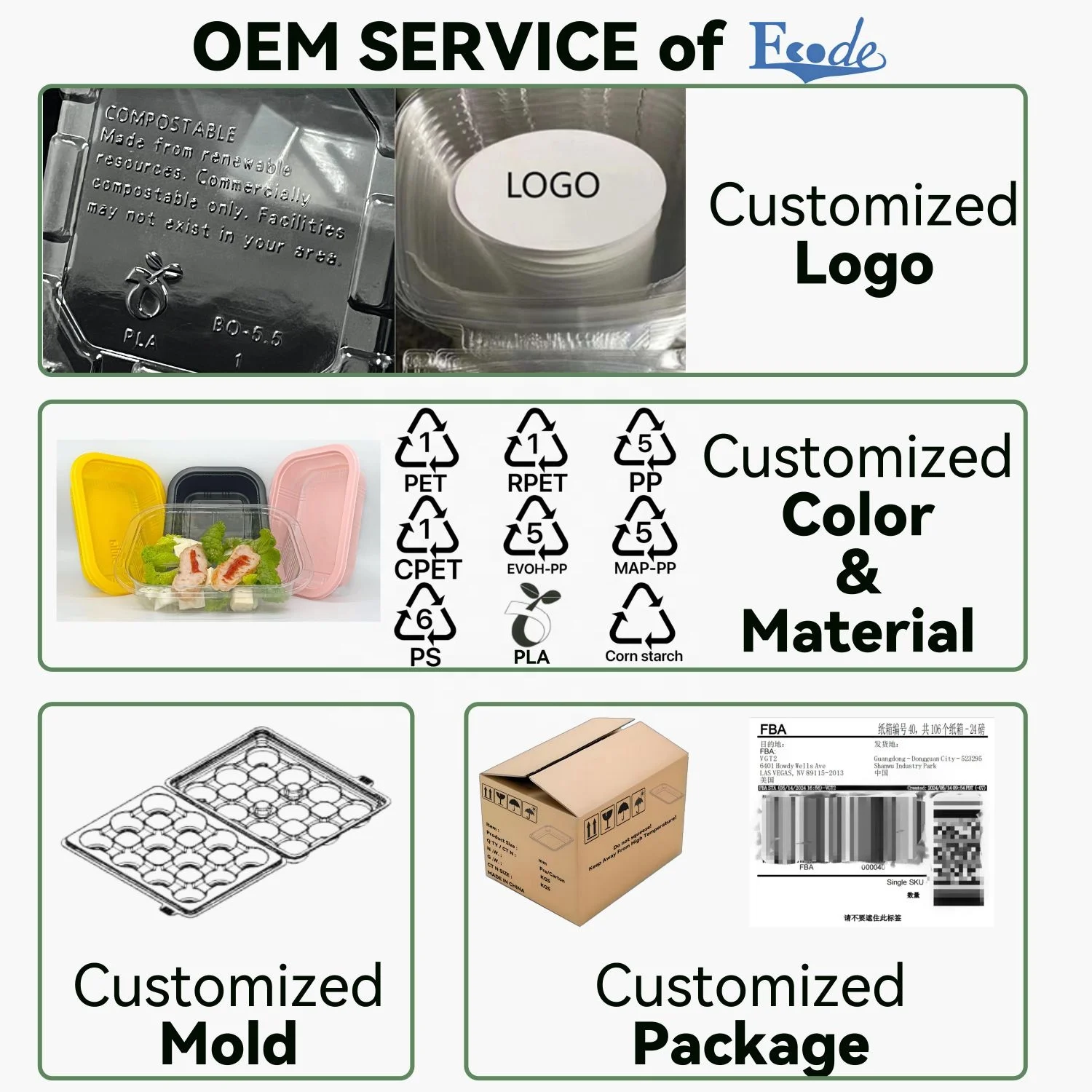 Hot Sale MAP Fast Food Recyclable Plastic Food Tray Package Small Plastic Tray Sealing Container