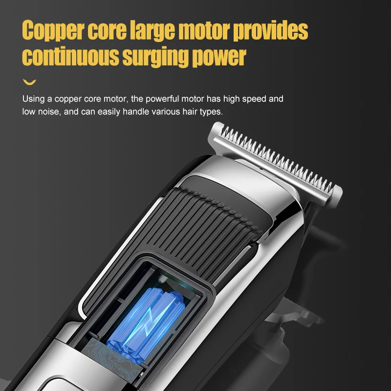 Resuxi LK-889 Professional Waterproof Hair Clipper Men Rechargeable Cordless Electric Razor 6 In 1 multifunctional hair trimmer