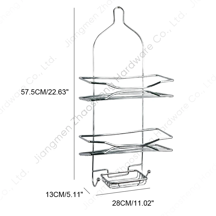 No Drilling Multi-layer Metal Drain Rack Towel Organizer Shower Caddy Basket Wall Shelf for Bathroom with Hooks Soap Dish Holder