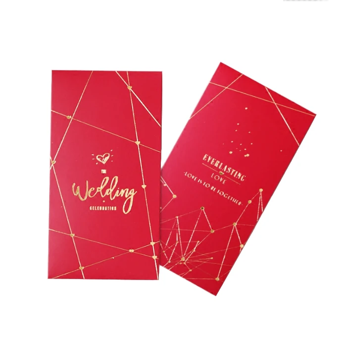 Custom Logo  Hot Stamping Chinese New Year Red Envelope Money Gift envelope